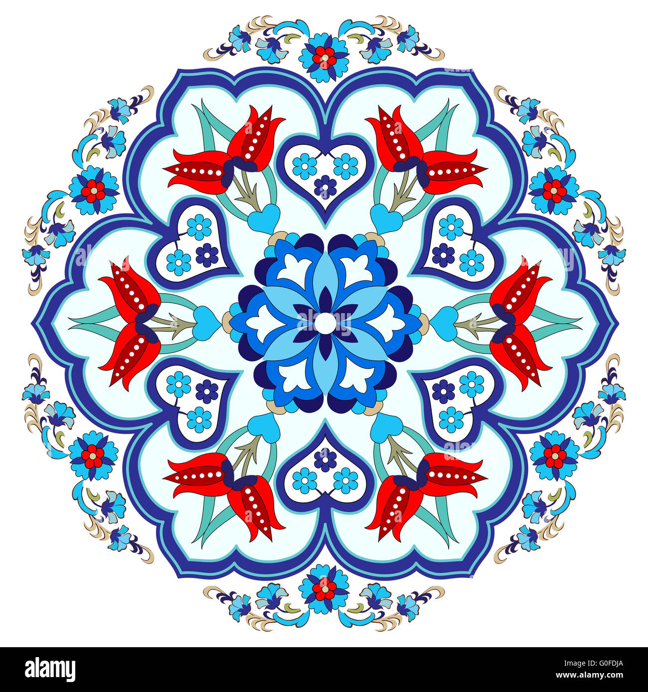 Antique ottoman turkish pattern vector design three Stock Photo
