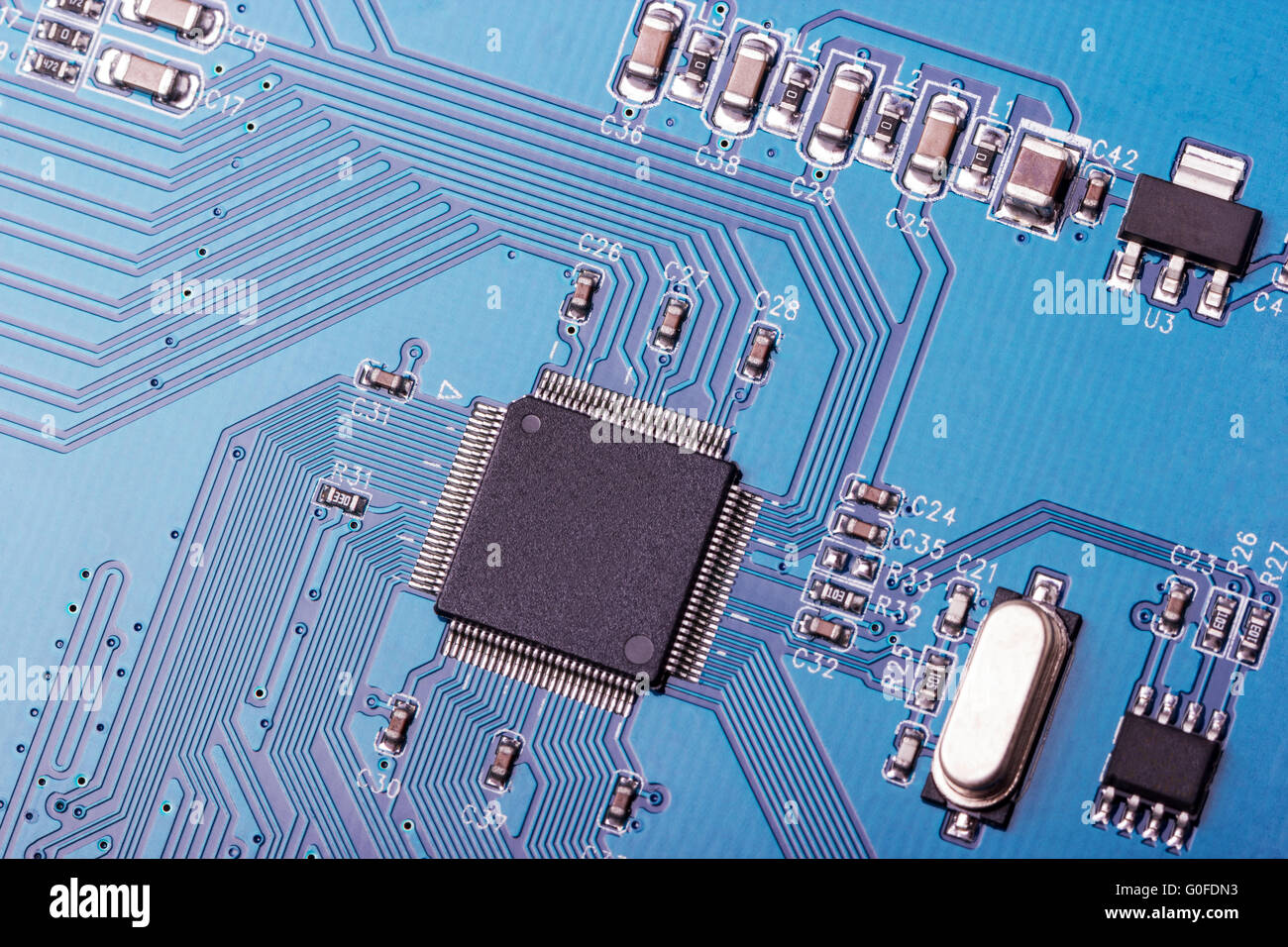 Electronic collection - fragment a computer circuit board with ...