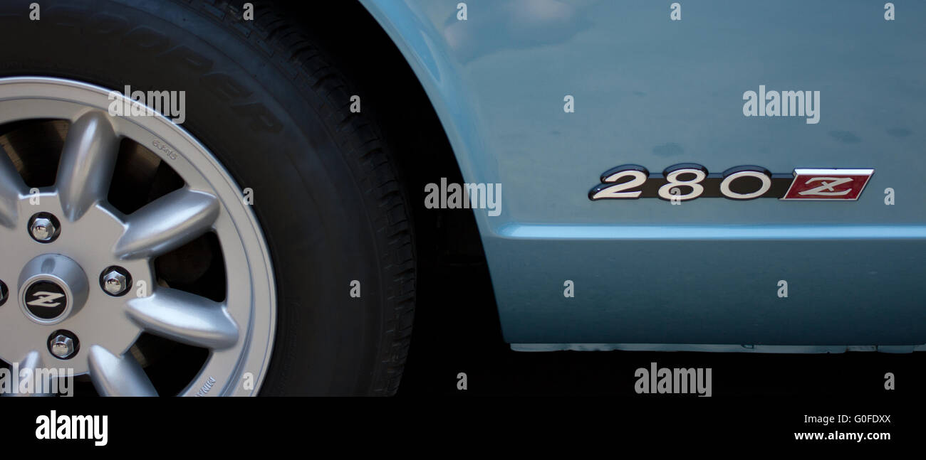 Close-up of a 280Z. Stock Photo