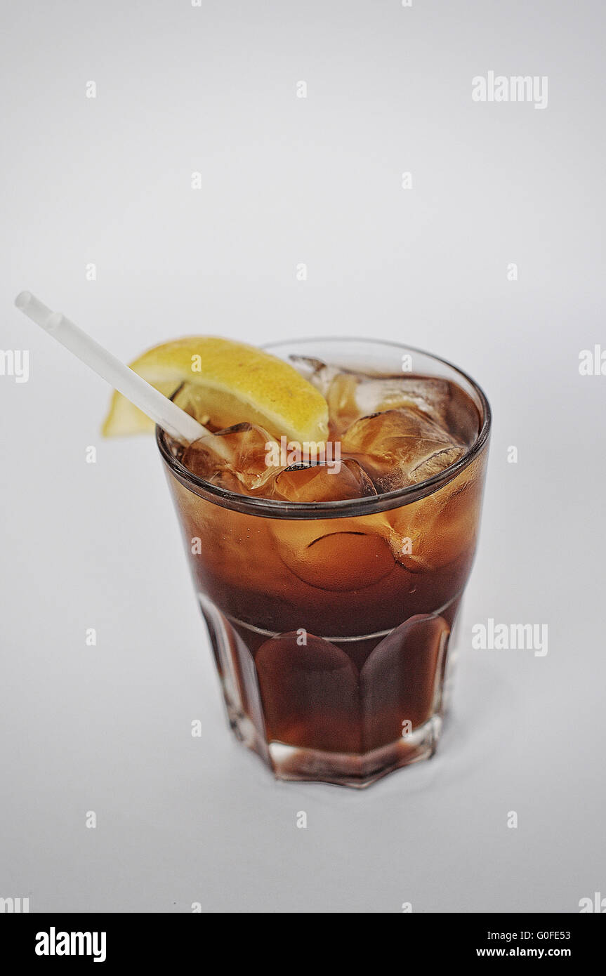cocktail black russian isolated on the white background Stock Photo