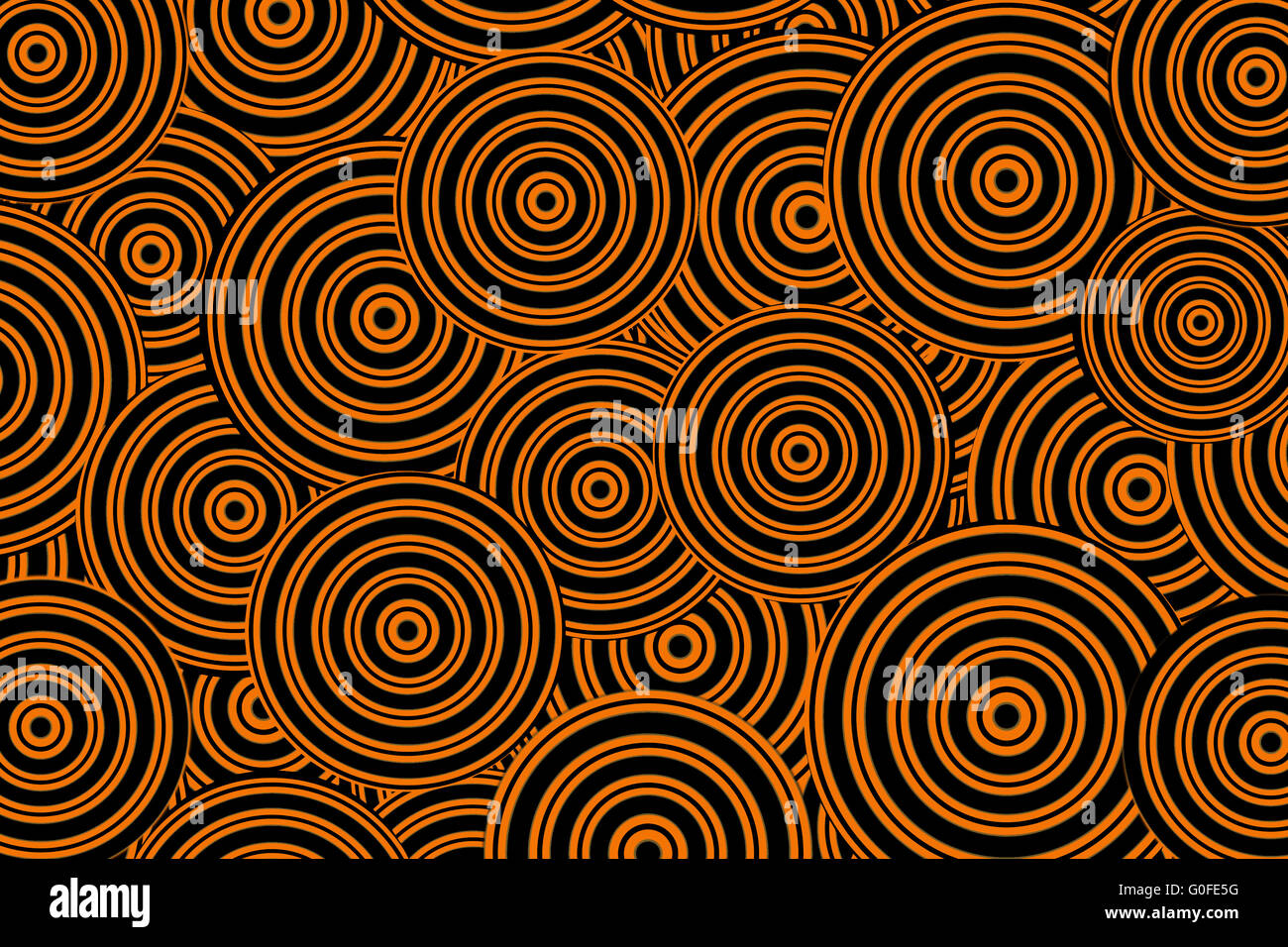 background with a large orange- black circles Stock Photo