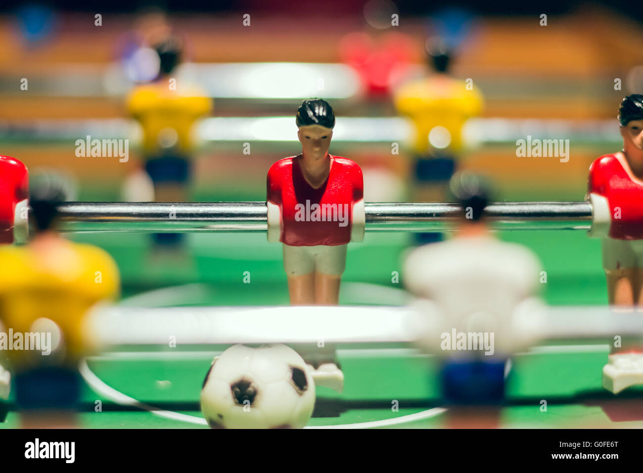 foosball in close up Stock Photo Alamy