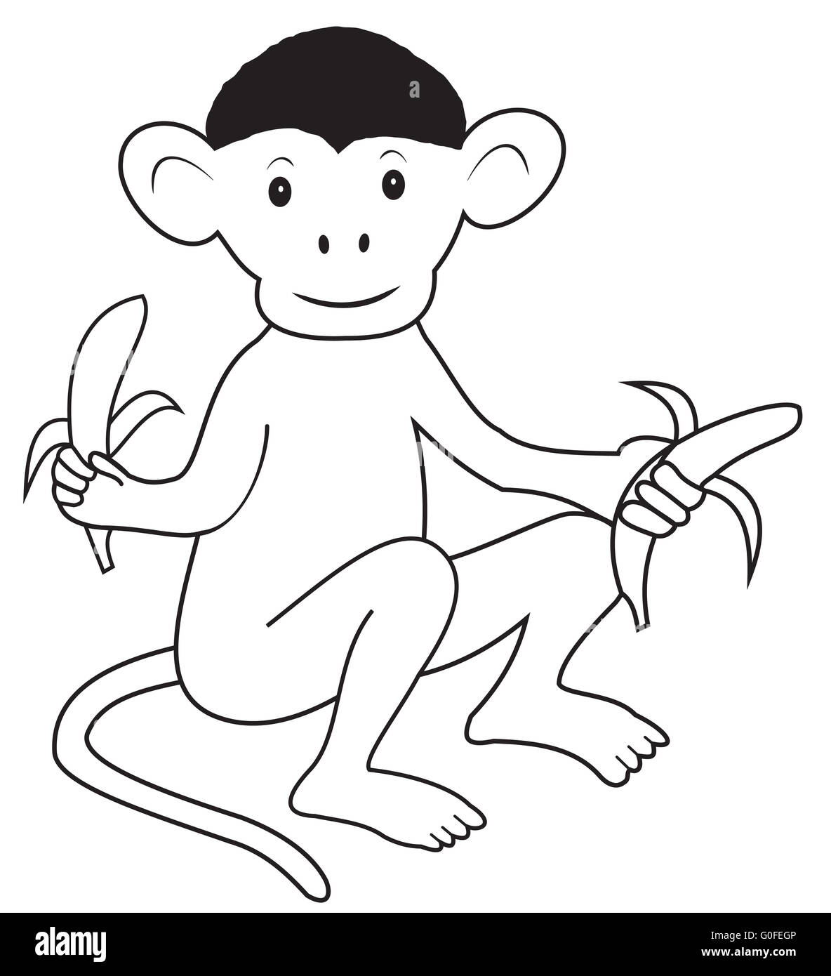 Monkey with bananas Stock Photo - Alamy