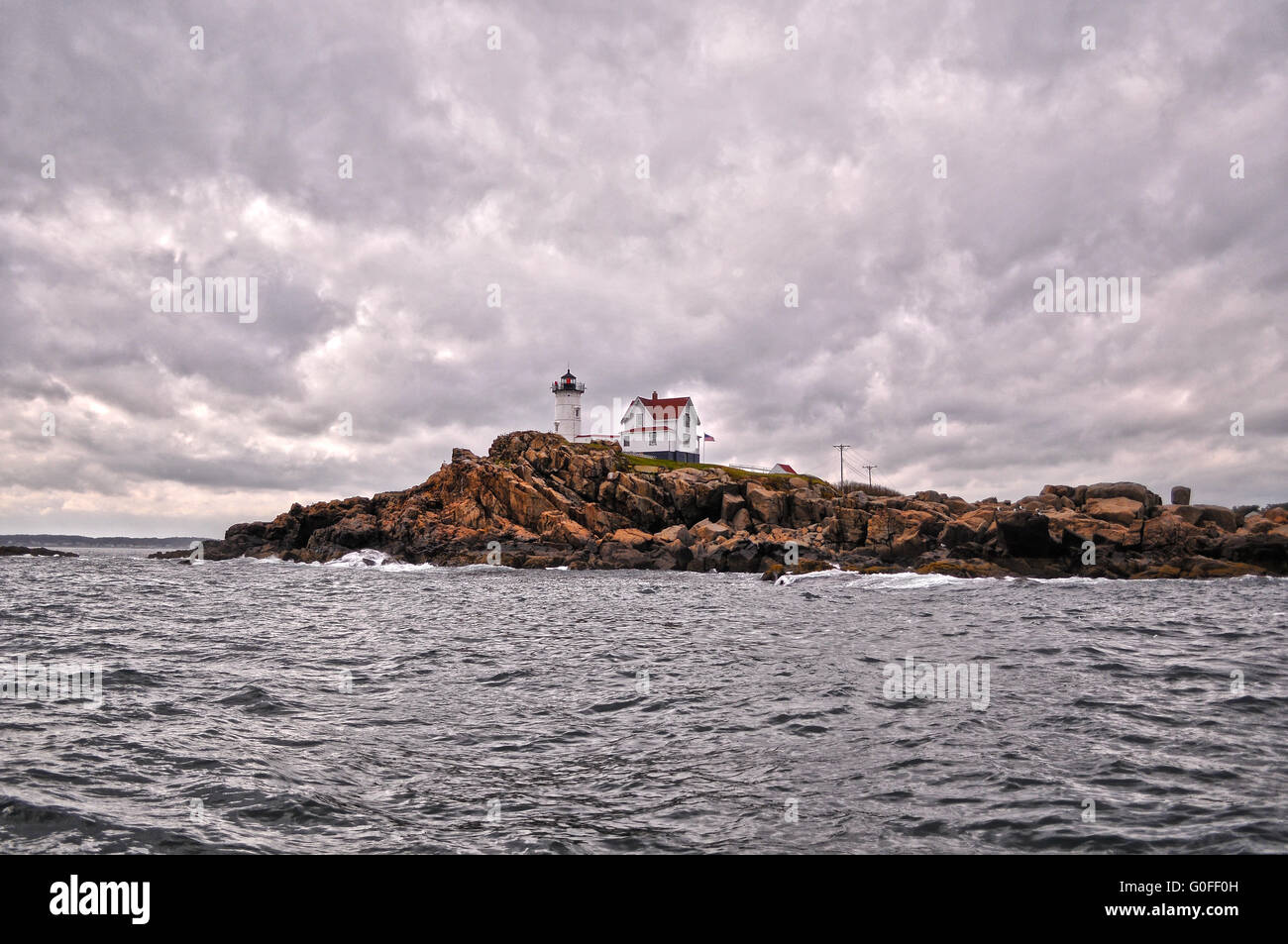 Nubble Lighthouse Stock Photo
