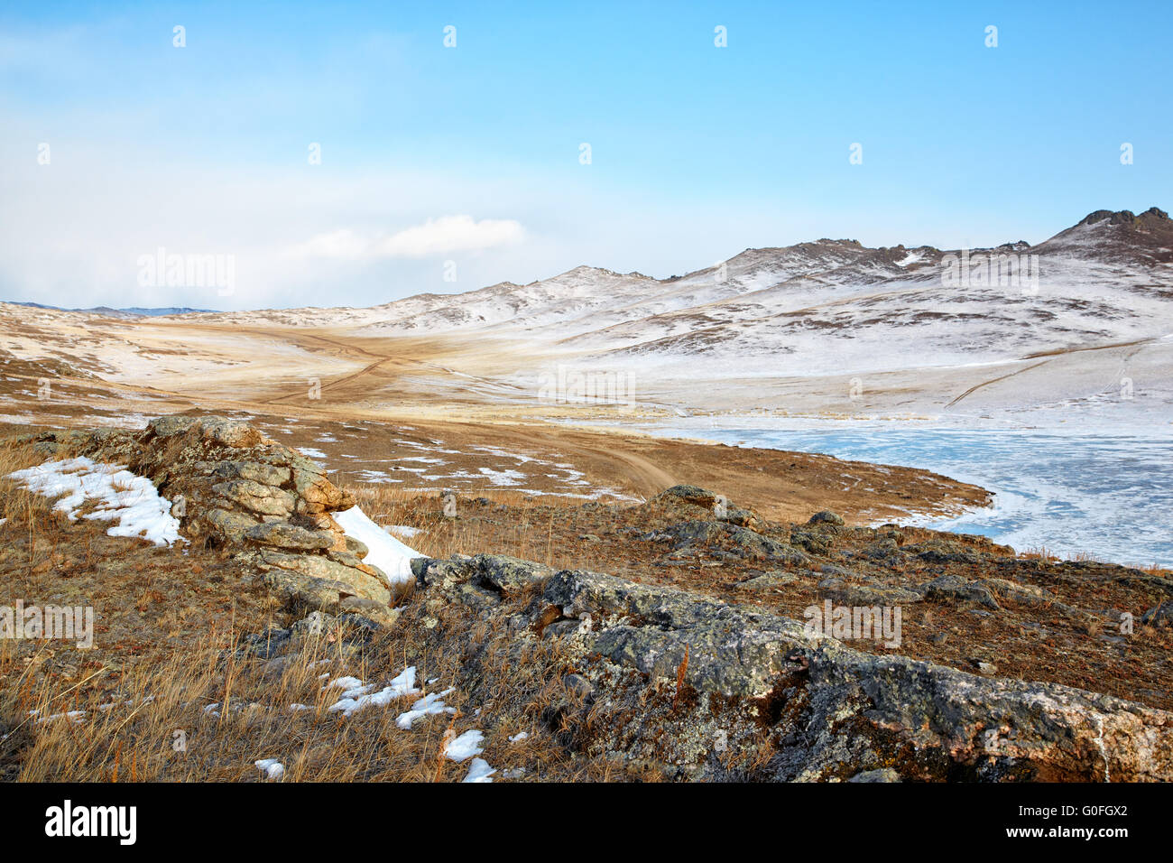 Siberian landscape near lake Baikal. Stock Photo