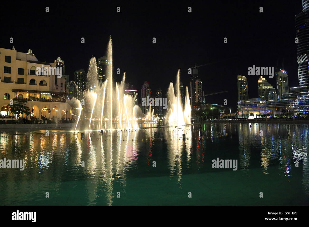 Dubai, watergames at night Stock Photo