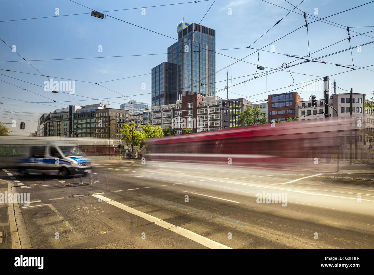 Flowing traffic on the GrafAdolf Street Stock Photo Alamy