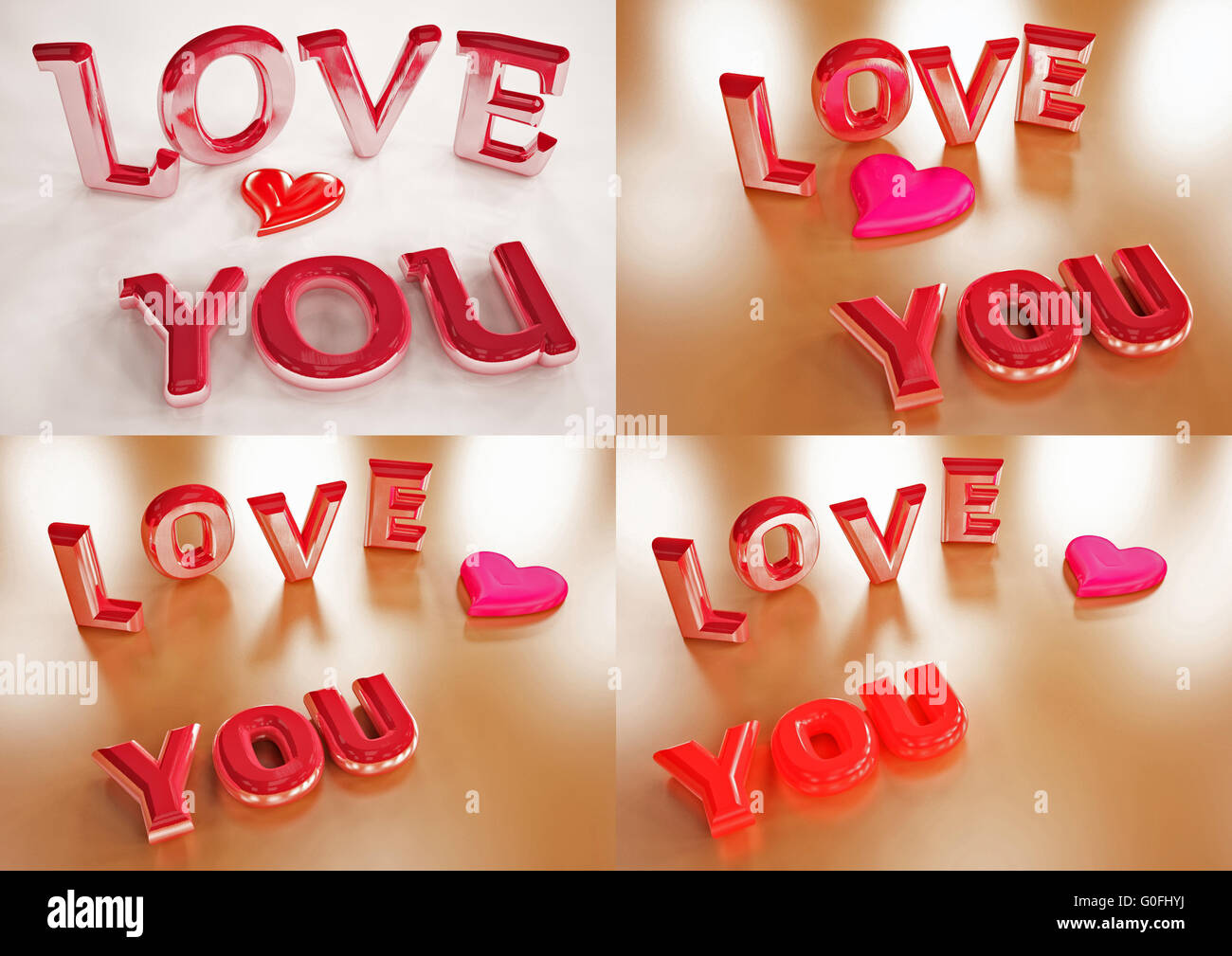 Inscription of LOVE You set of pictures Stock Photo - Alamy