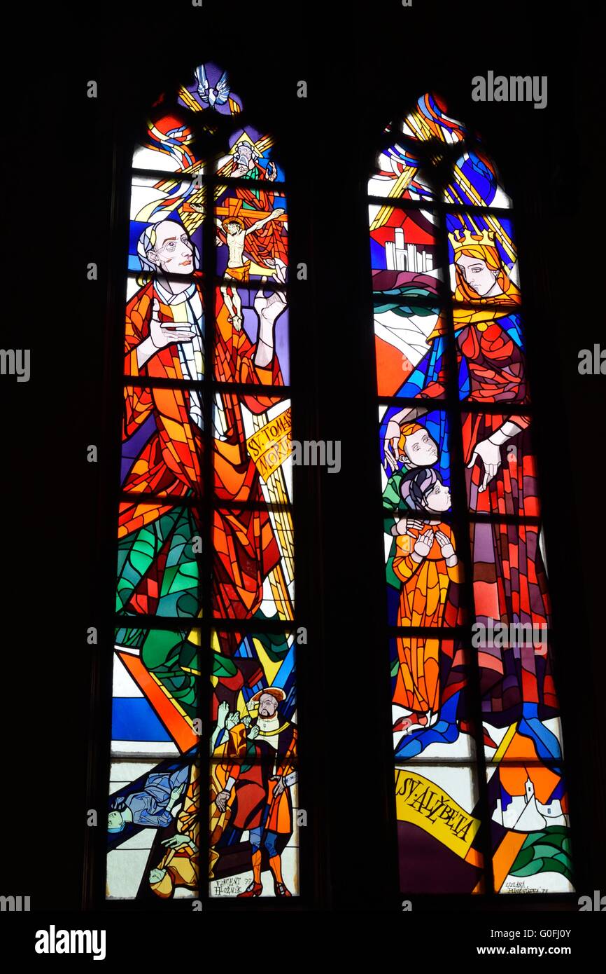 Modern stained glass window Stock Photo Alamy