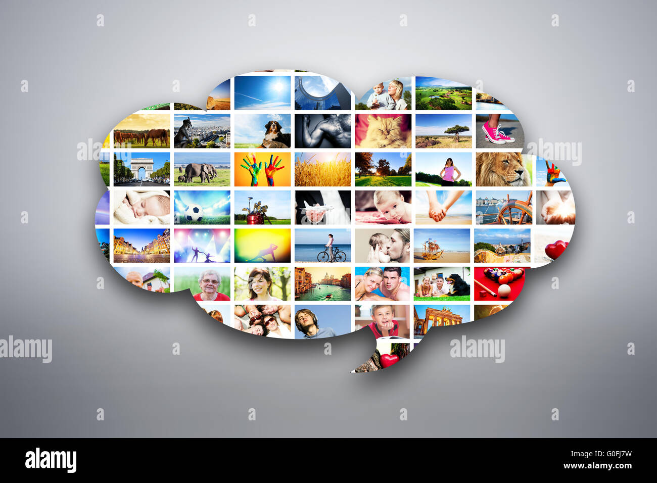 Speech bubble design element made of pictures Stock Photo