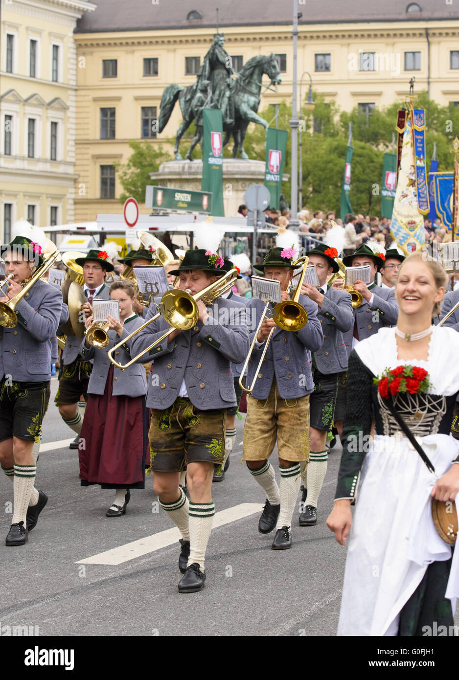 opening parade of Oktoberfest in Munich Stock Photo