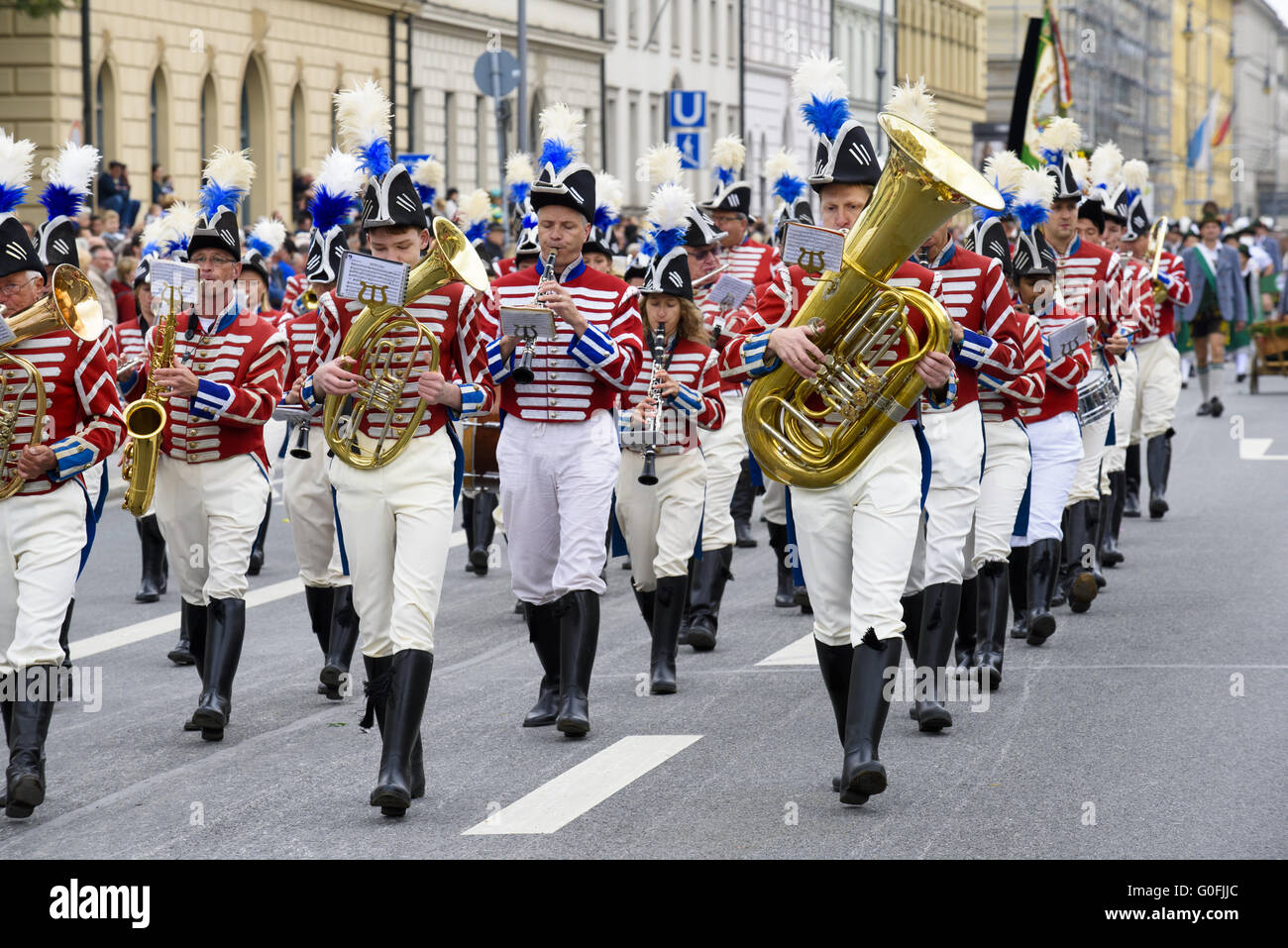 opening parade of Oktoberfest in Munich Stock Photo
