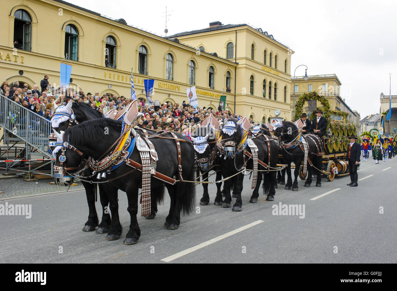 opening parade of Oktoberfest in Munich Stock Photo