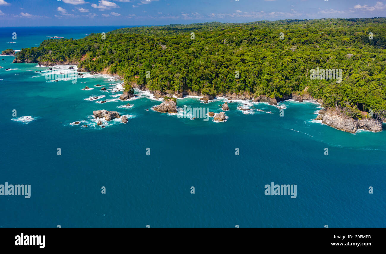 CORCOVADO NATIONAL PARK, COSTA RICA - Rain forest and Pacific coast of Osa Peninsula. Stock Photo