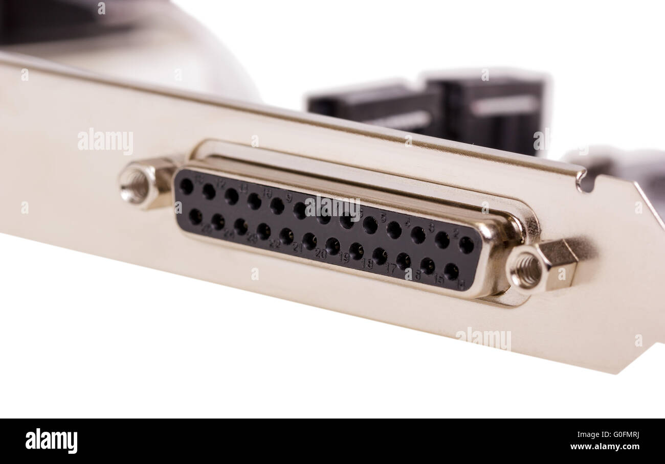 Computer digital input output port card isolated Stock Photo - Alamy
