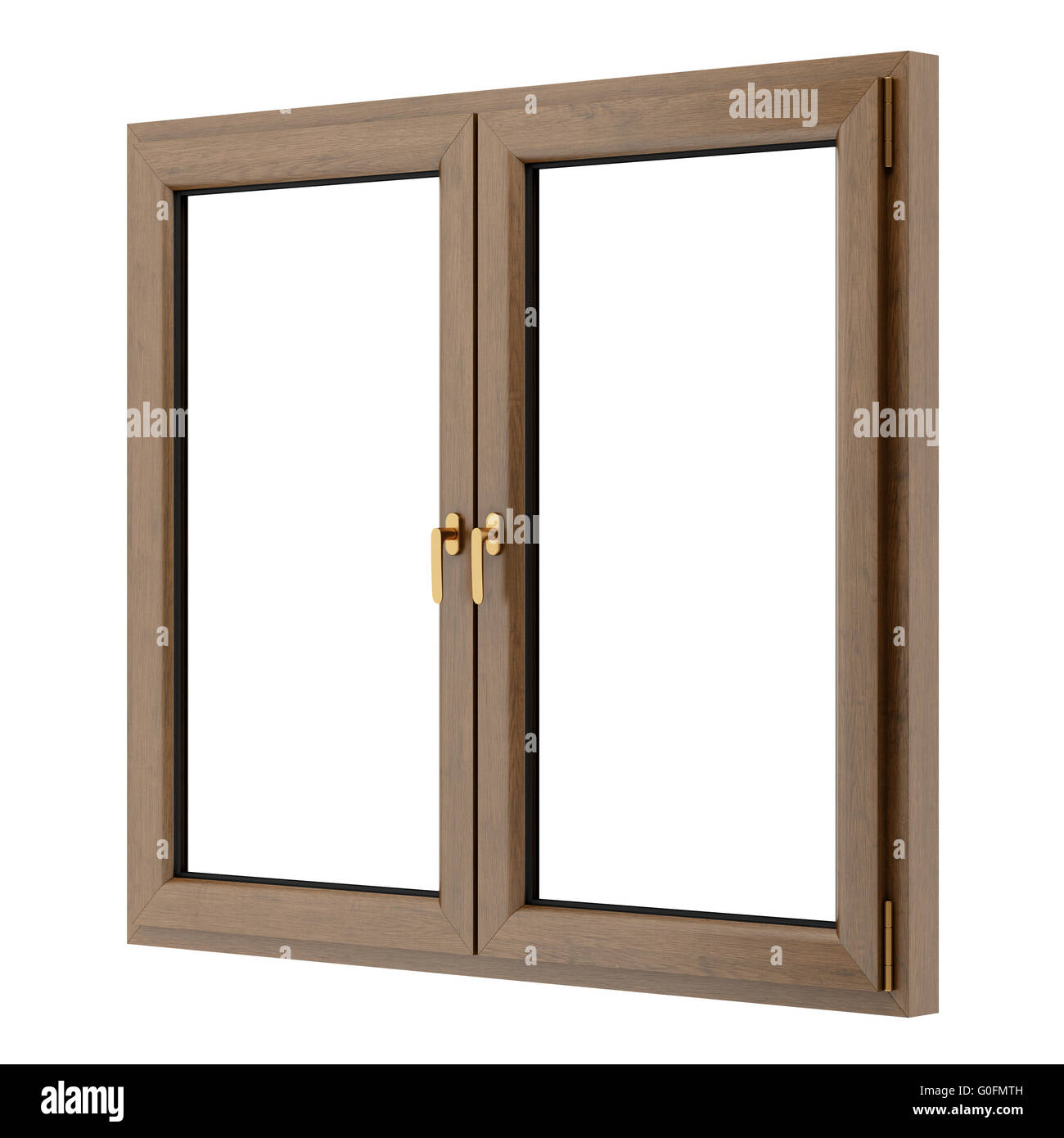 brown wooden window isolated on white background Stock Photo - Alamy