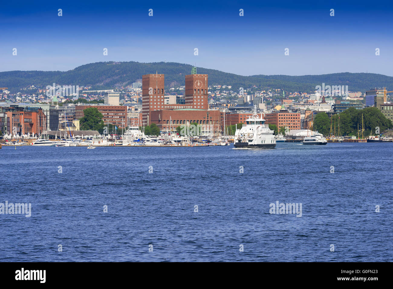 View of Oslo Radhuset Norway Stock Photo - Alamy