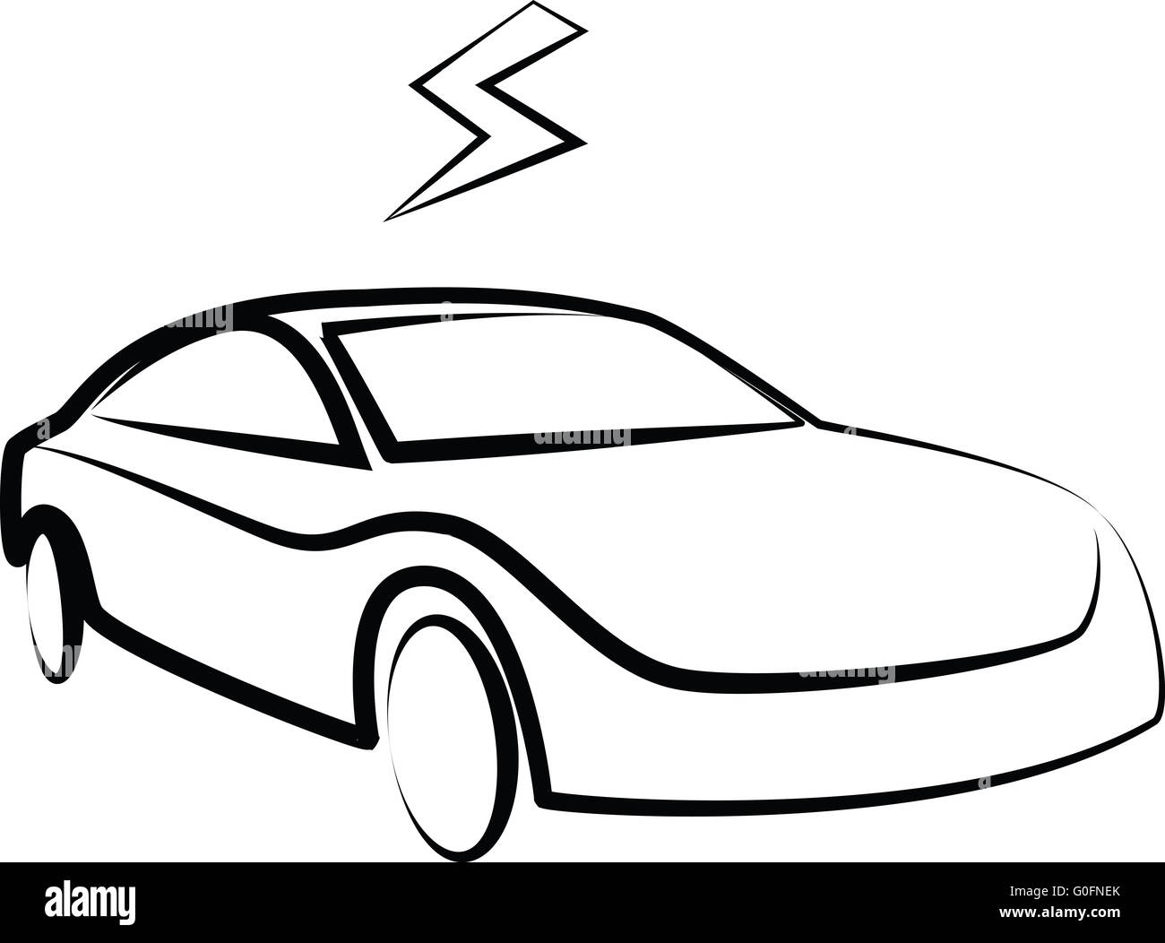 modern electric car silhouette. electric car illustration Stock ...