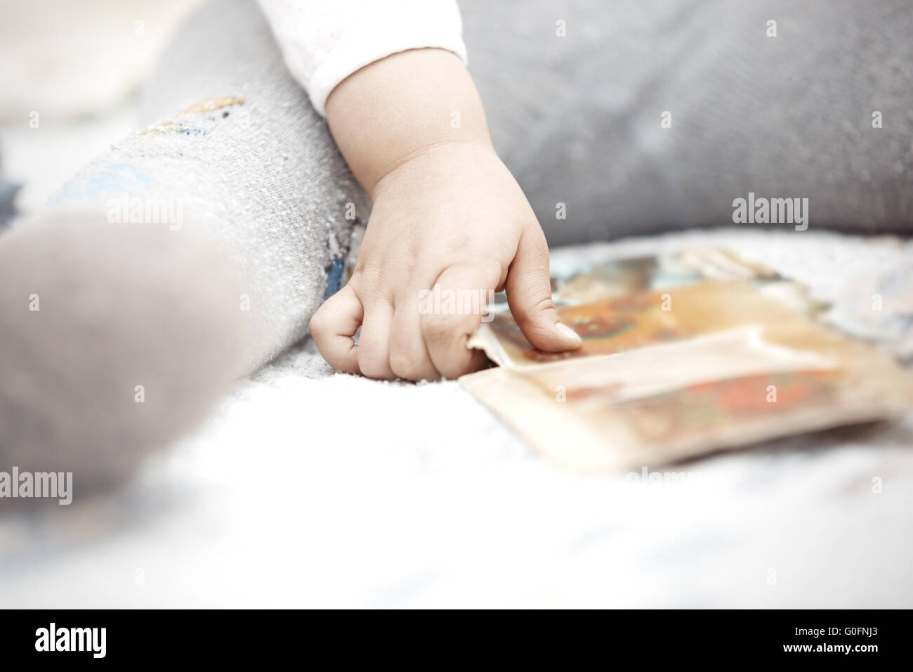 Child with development cards Stock Photo
