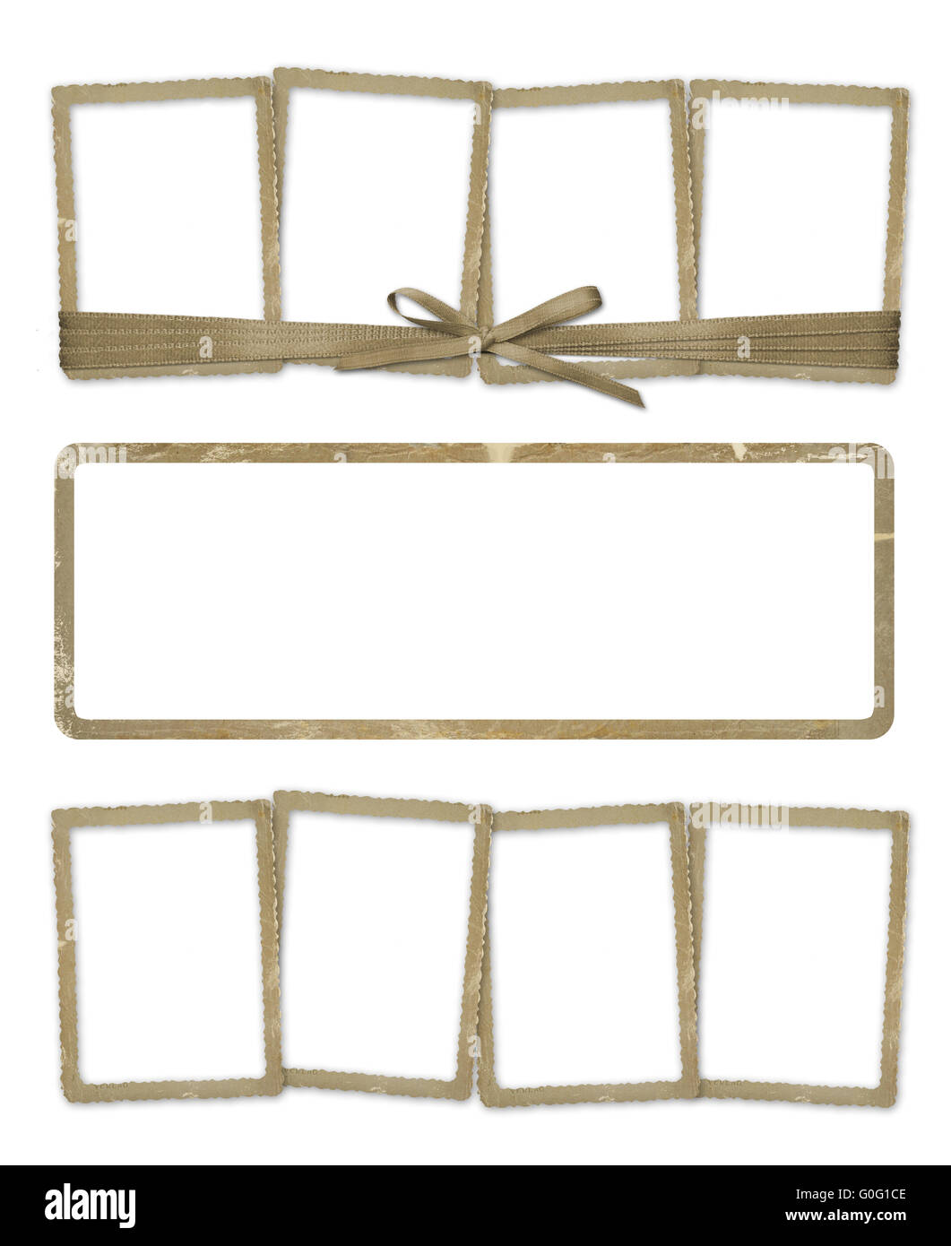 Set of old photo paper texture isolated on white background Stock Photo ...