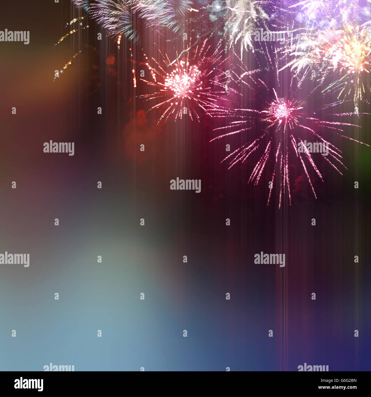 bright fireworks by night Stock Photo Alamy