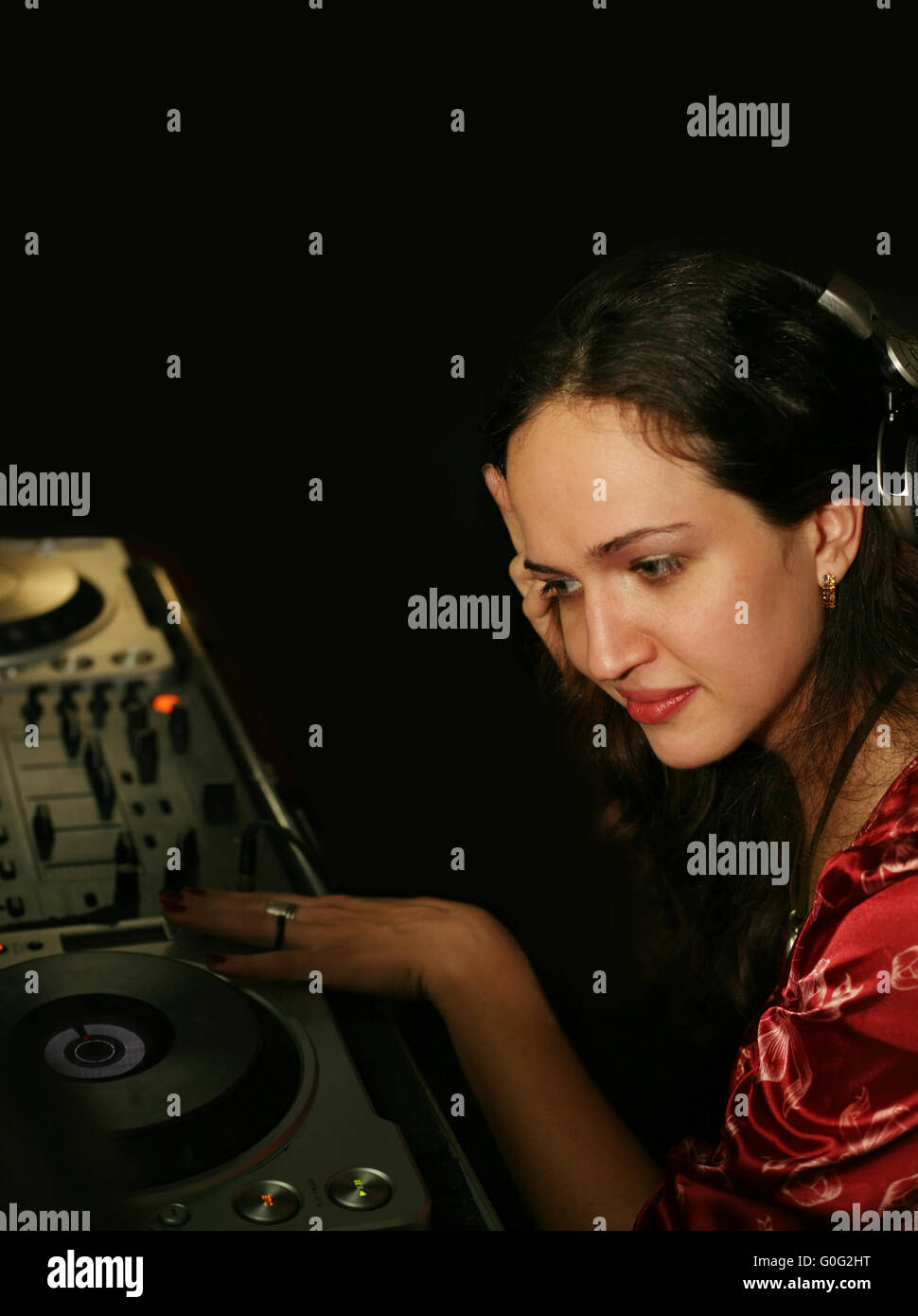 DJ - girl Stock Photo