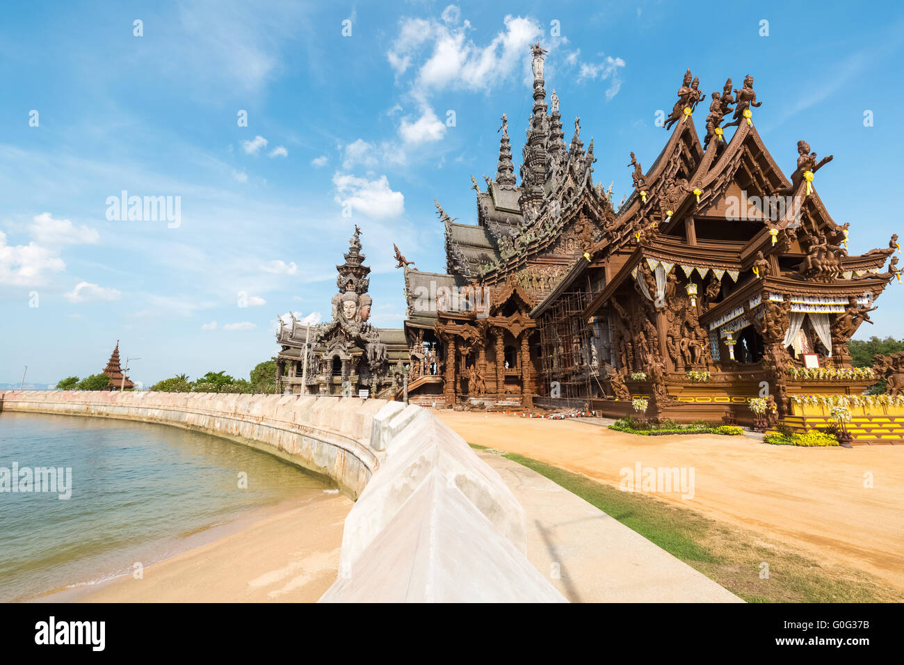 the sanctuary of truth in pattaya Stock Photo