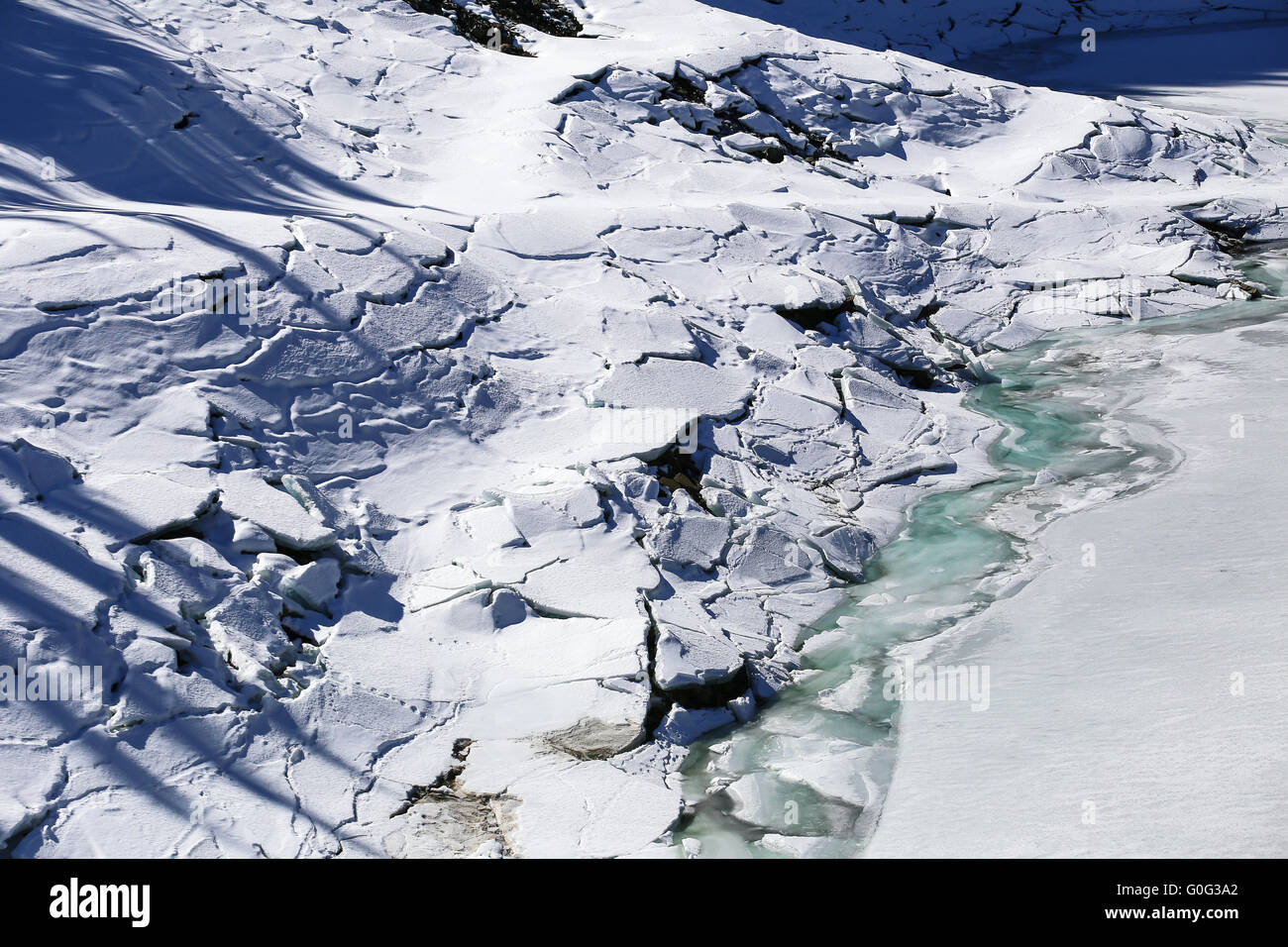 Ice Floes in South Tyrol Stock Photo