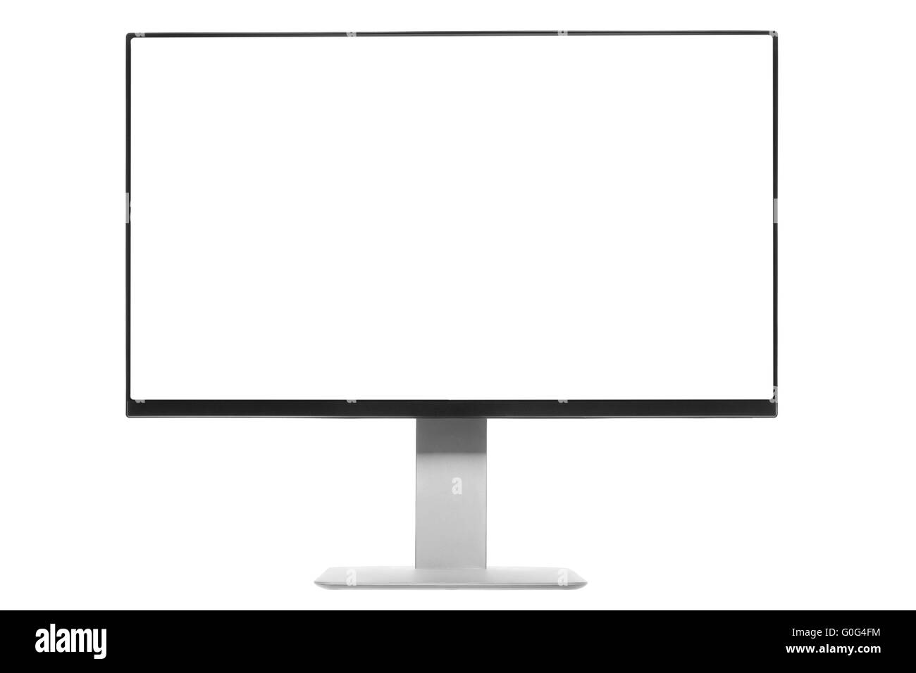 Computer Monitor with white screen Stock Photo
