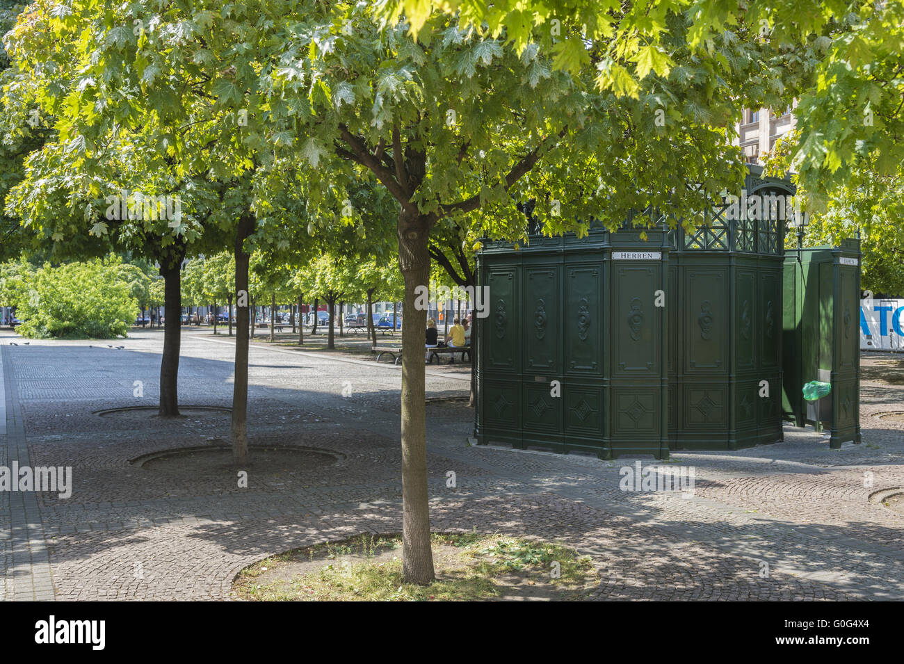 A public toilet at the edge of Berlin's Gendarmenmarkt Stock Photo