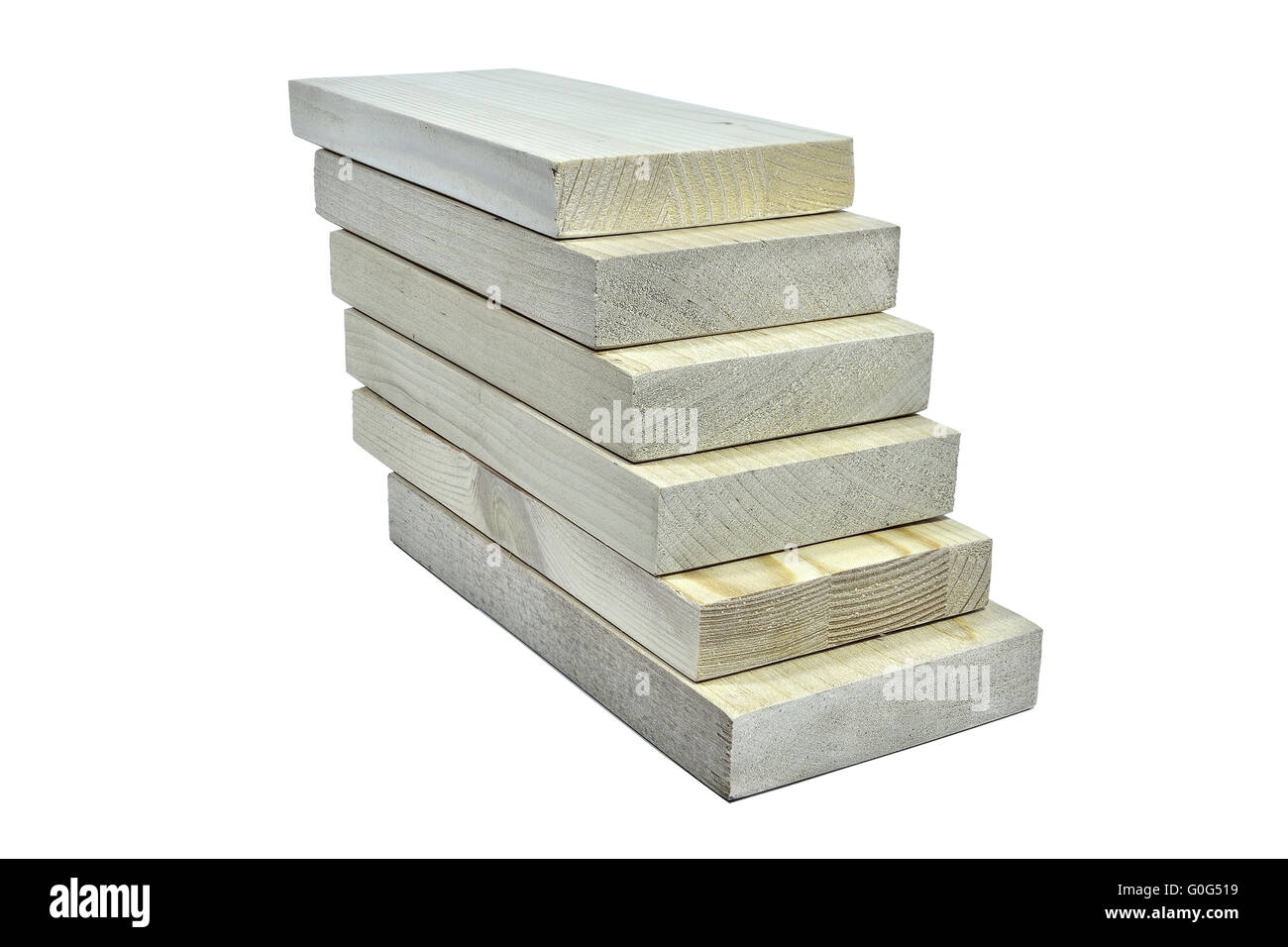 Pile of wooden planks - an eco-friendly building material Stock Photo
