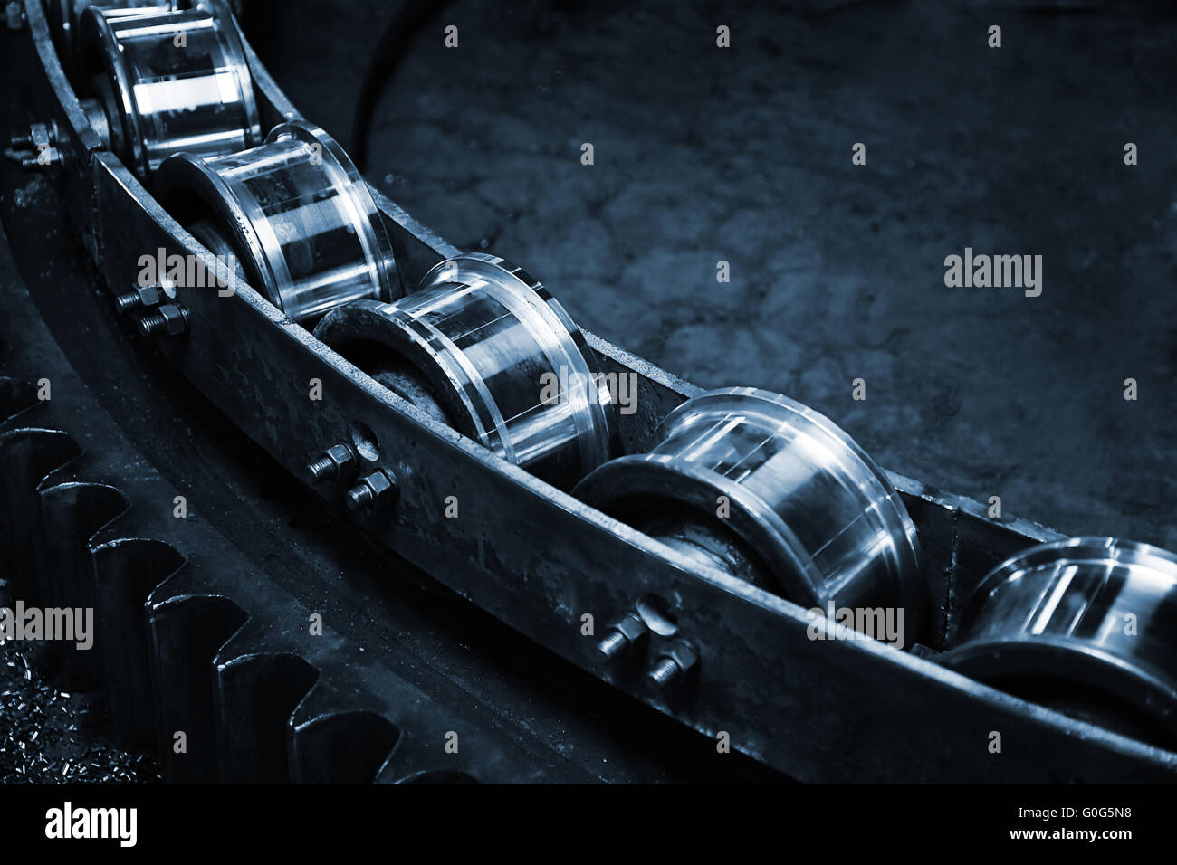 The conveyor on a modern metal works Stock Photo Alamy