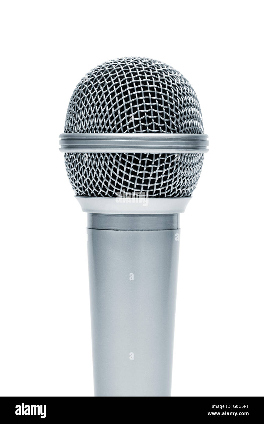 Beautiful new microphone on a white background Stock Photo