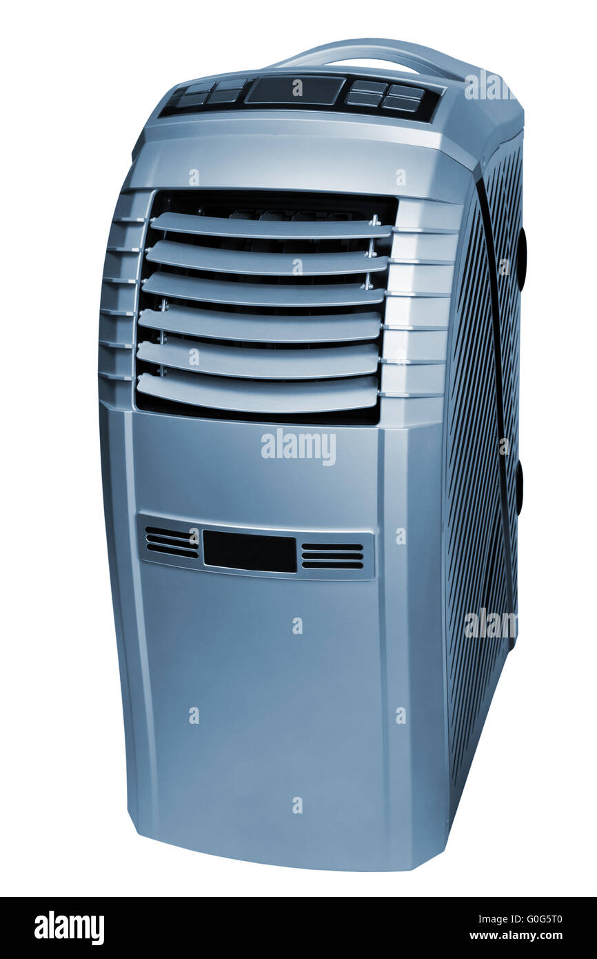 The modern mobile air-conditioner on a white background Stock Photo