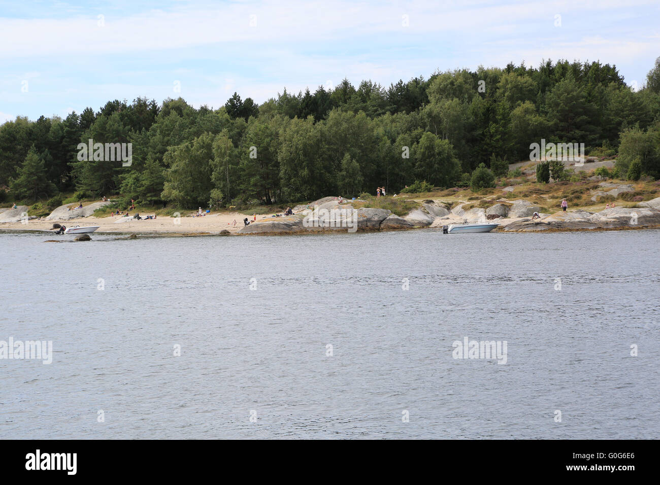 Shore of an islet at Gothenburg in Sweden Stock Photo