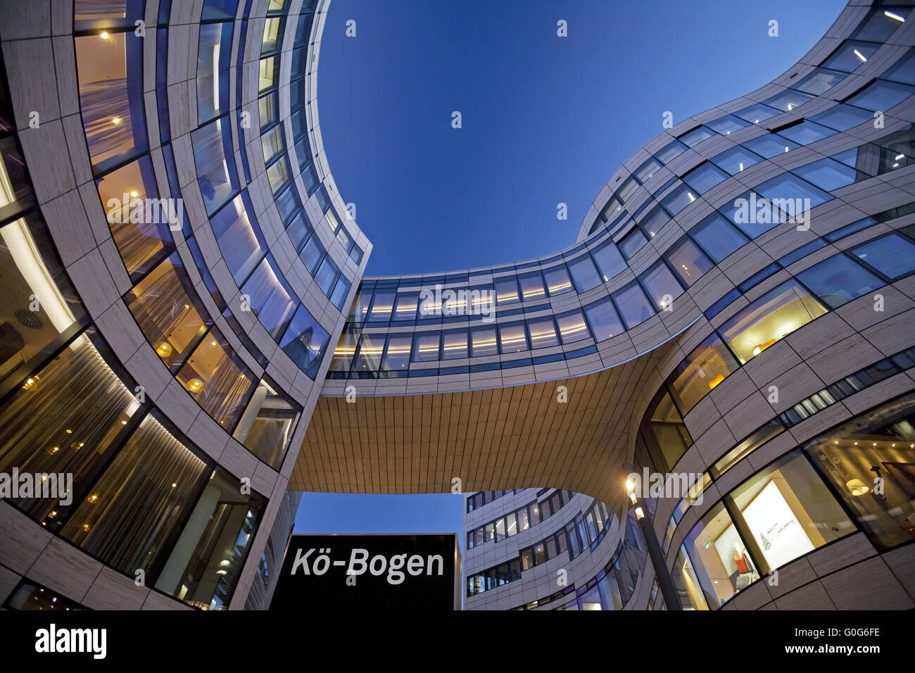 Office and commercial building Koe-Bogen, Duesseldorf, North Rhine-Westphalia, Germany, Europe Stock Photo