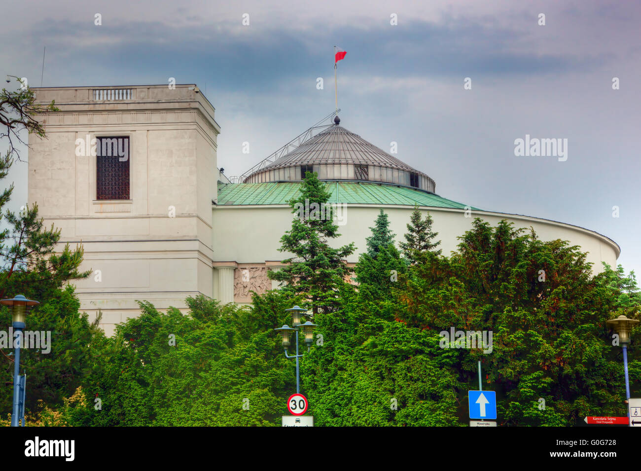 Polish parliament building, The Sejm of Poland Stock Photo