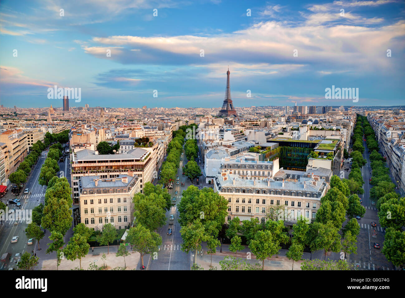 Rooftop view on the Eiffel Tower, Paris, France Stock Photo Alamy