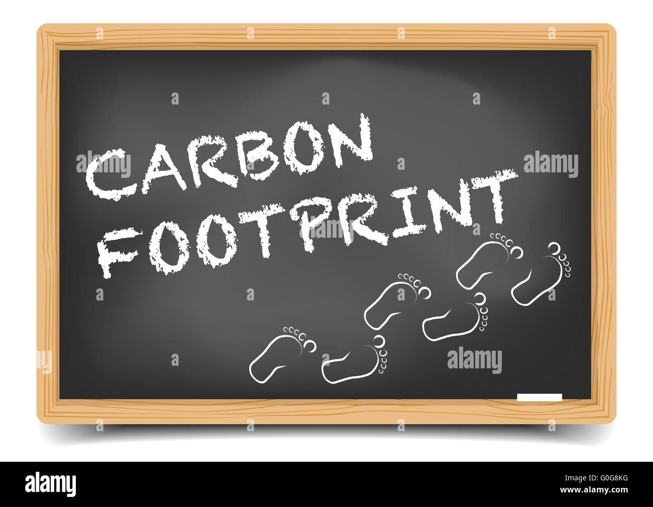 Blackboard Carbon Footprint Stock Photo