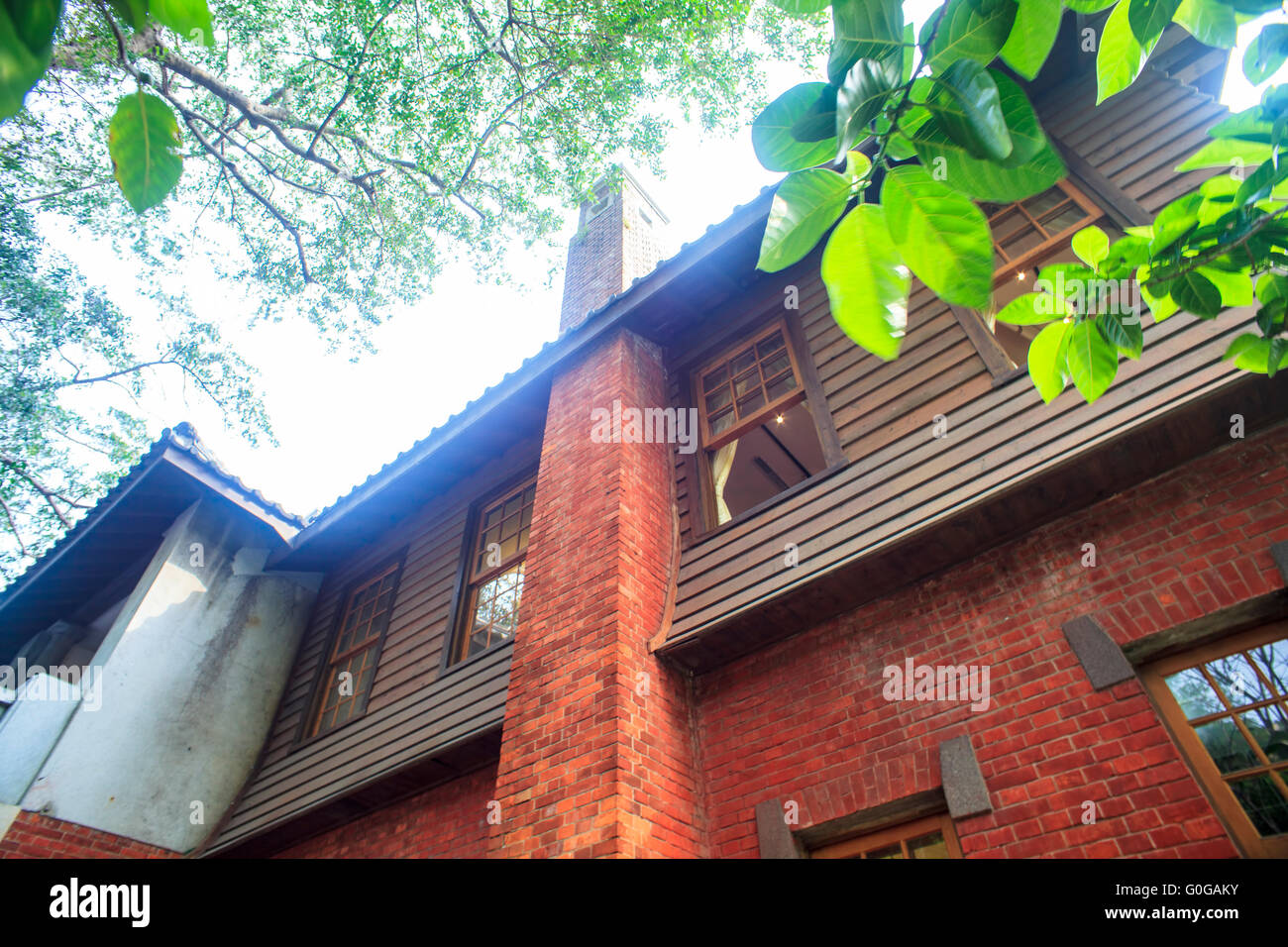 The old window on the stone made house with nice color Stock Photo - Alamy