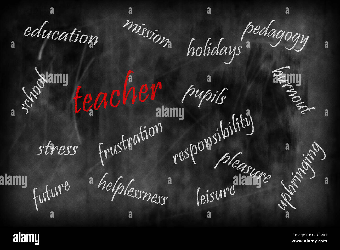 Teacher - keyword collection on Teacher Stock Photo