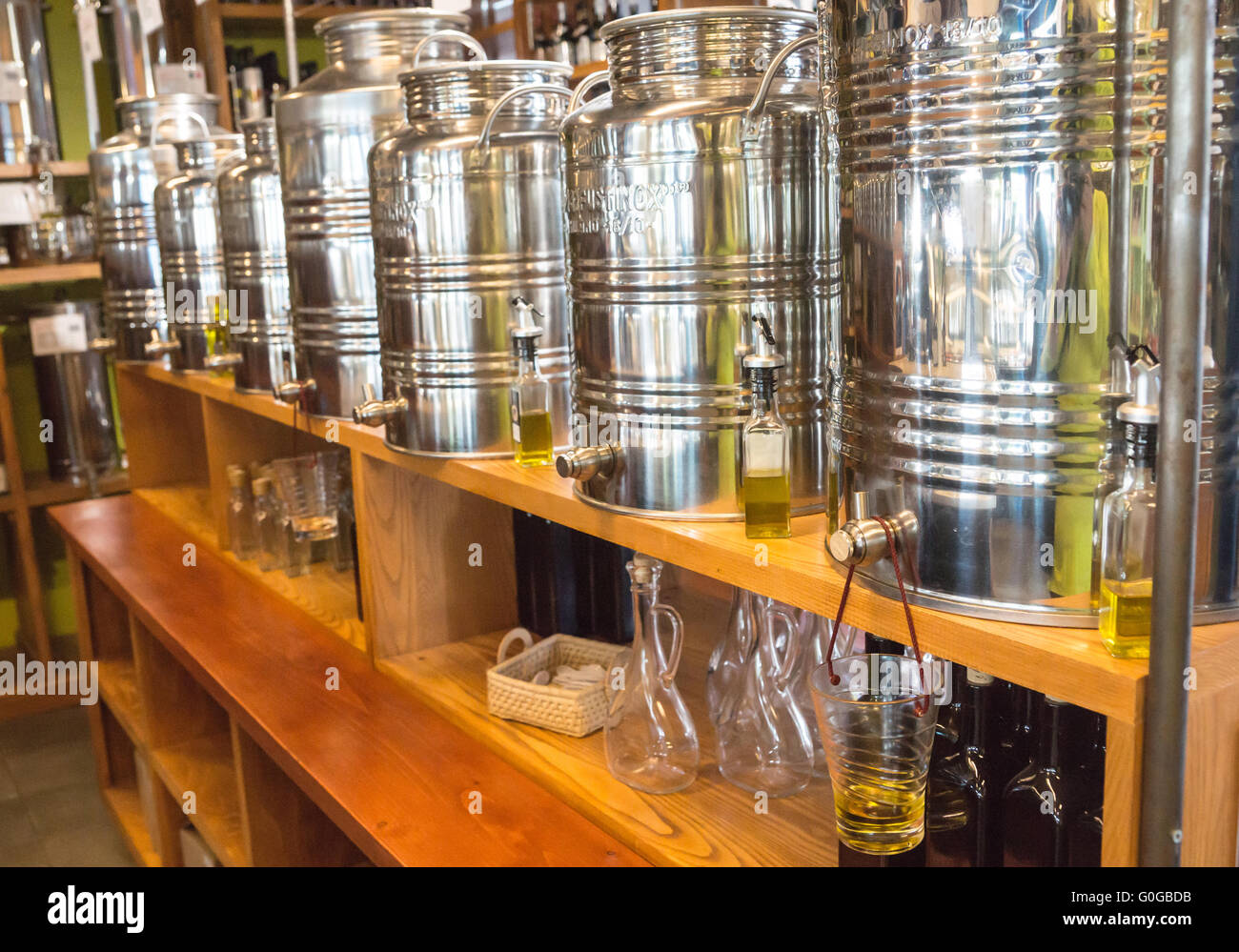 Olive Oil Containers Stock Photo Alamy