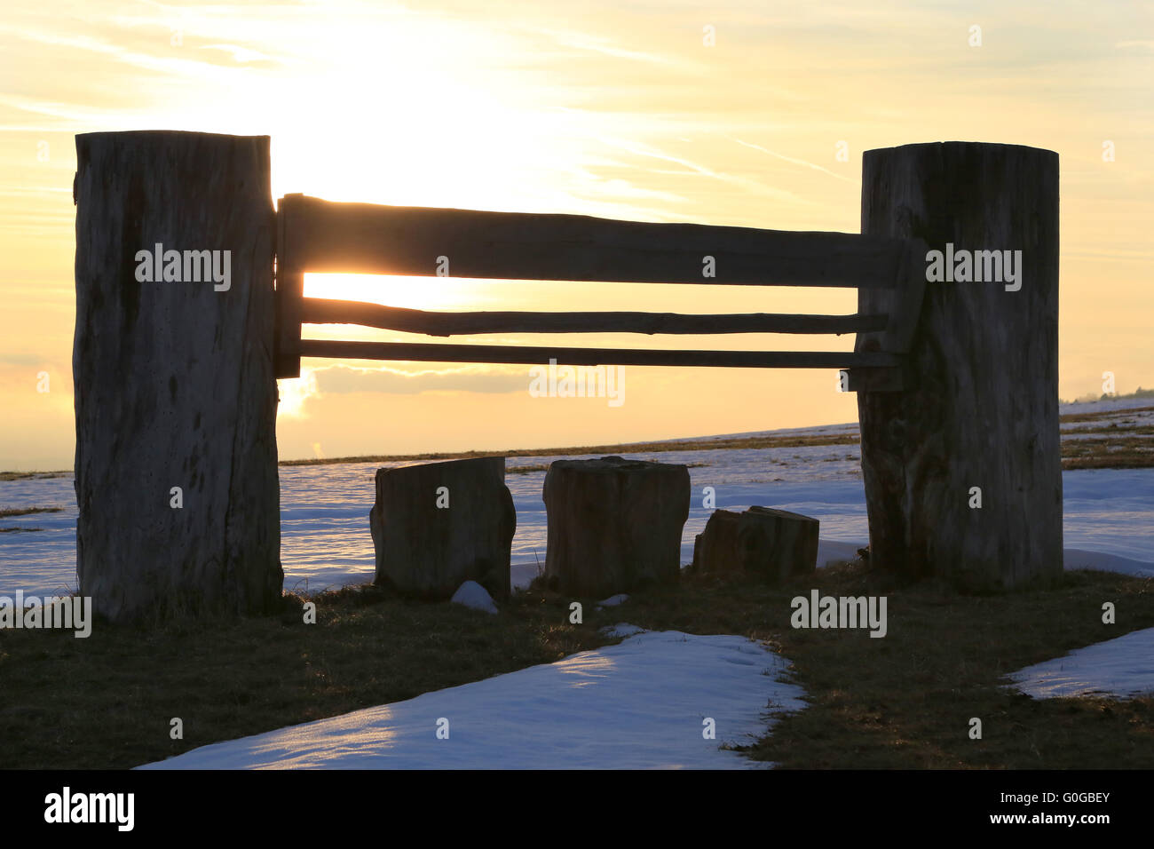 Sunset in the Black Forest Stock Photo - Alamy