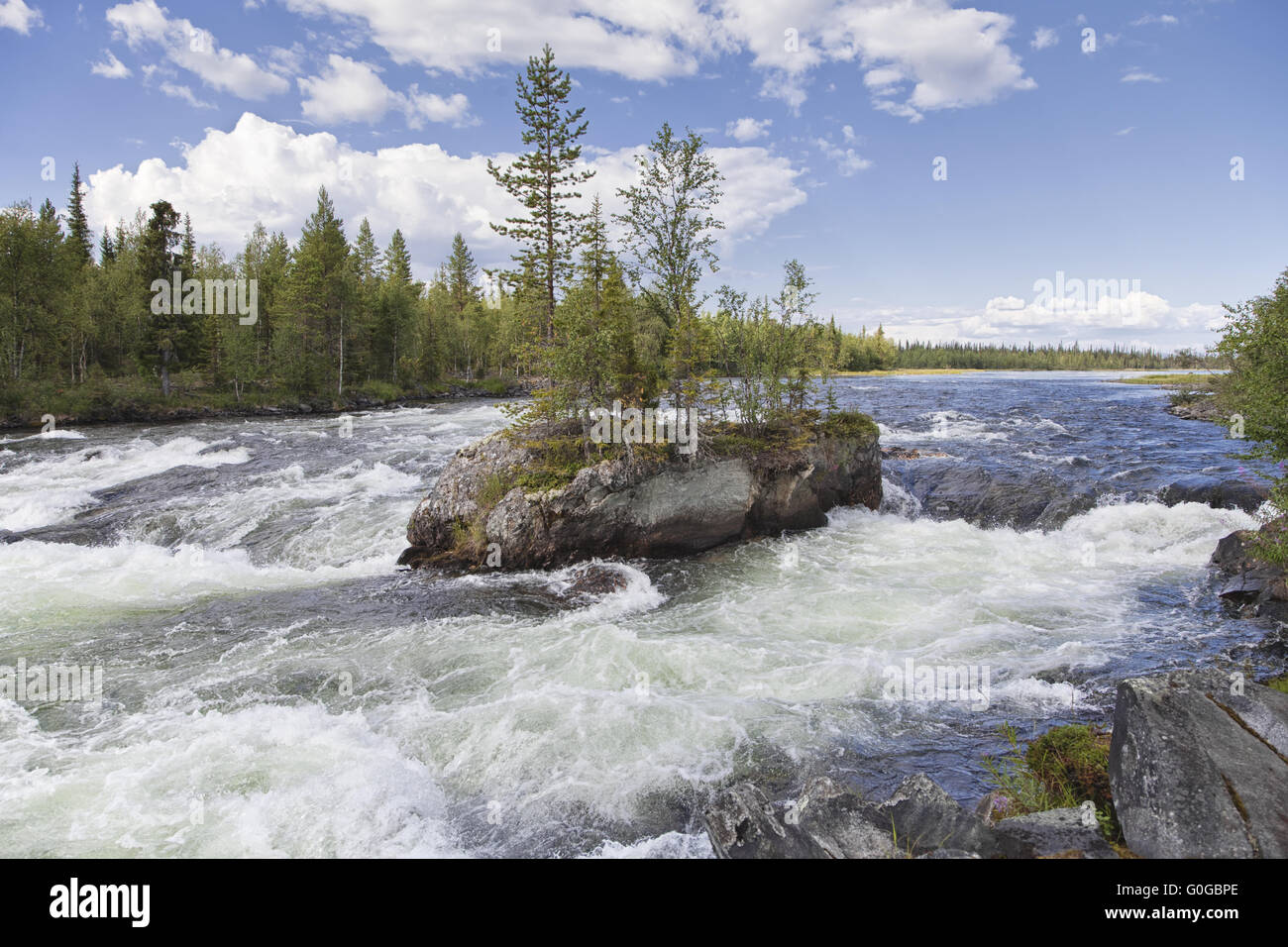 Cataract Padun on Umba river Stock Photo - Alamy