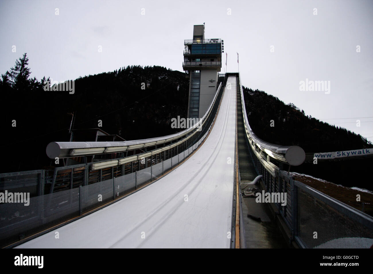die Erdinger Arena, die Skisprungschanze in Oberstdorf zur Zeit der Internationalen Vierschanzentournee. Stock Photo