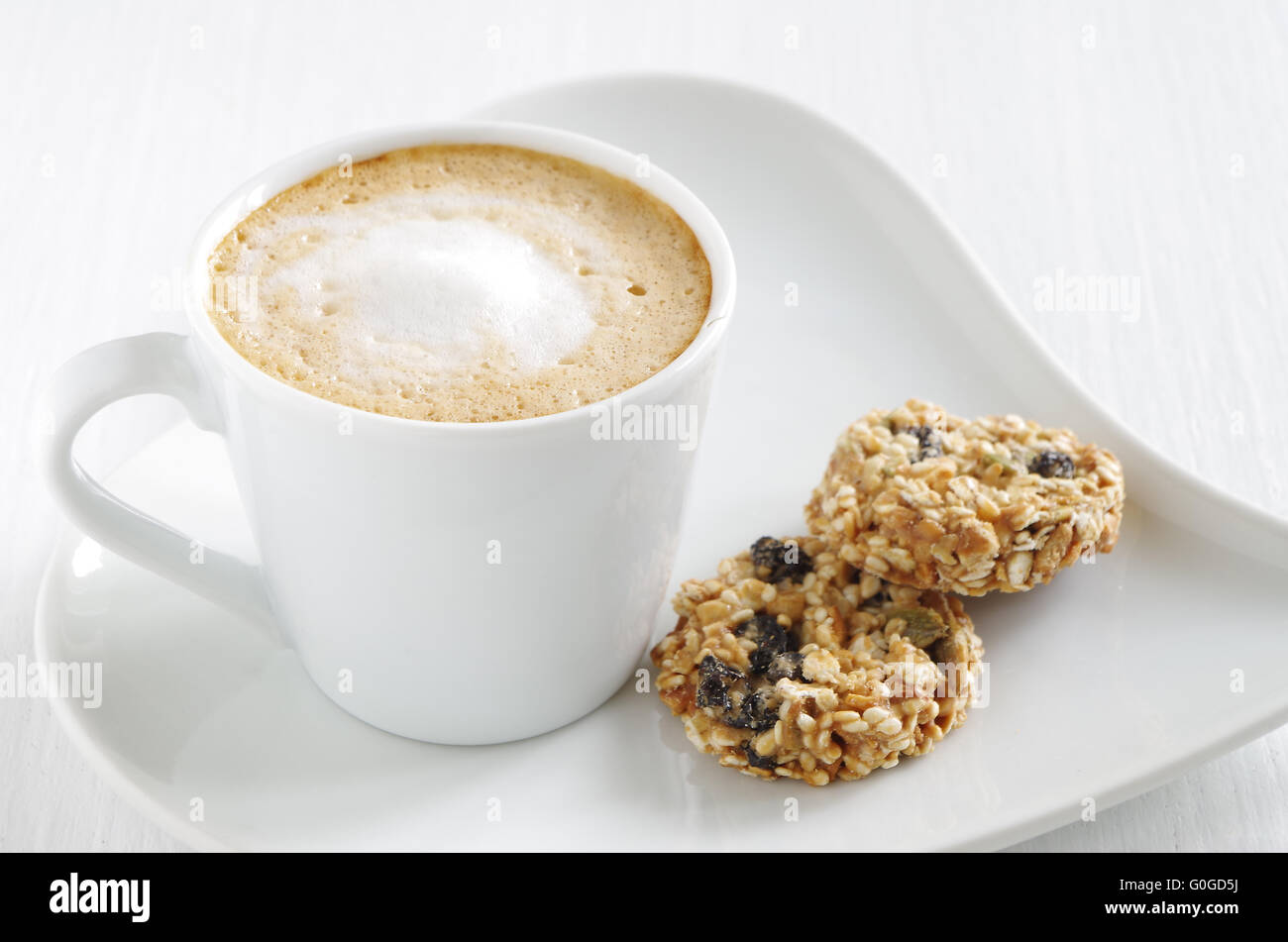 oatmeal cookie and coffee Stock Photo