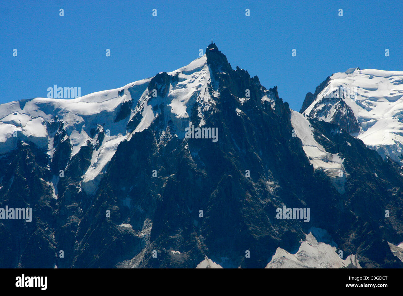 Aiguille du Midi, Mont Blanc-Massiv, Chamonix, Frankreich. Stock Photo