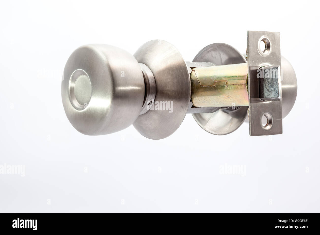 an tubular lock to install it in an wooden door Stock Photo Alamy