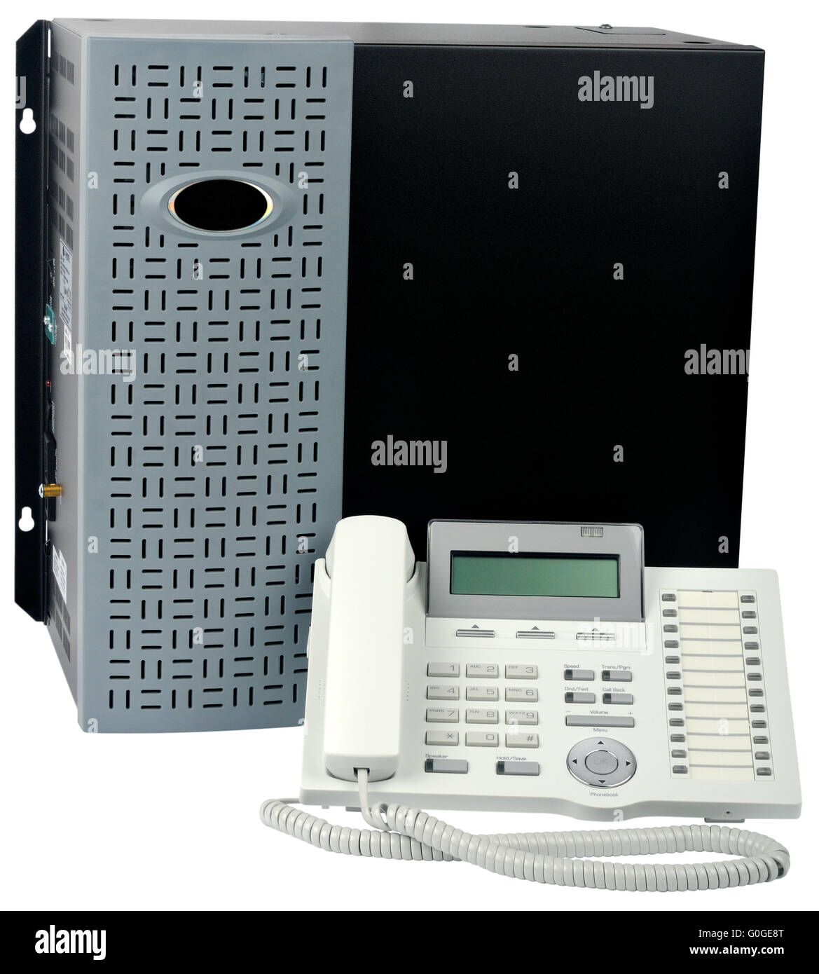 Phone switch system and digital telephone set isolated on white Stock Photo Alamy