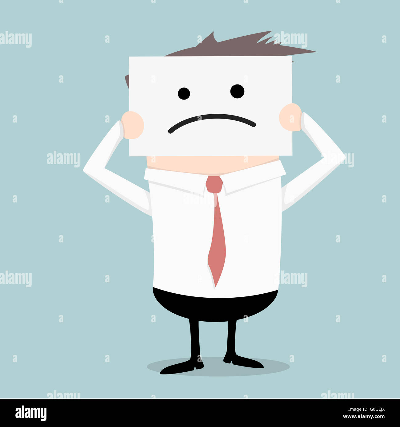 businessman hiding sad face Stock Photo